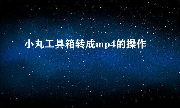 小丸工具箱转成mp4的操作