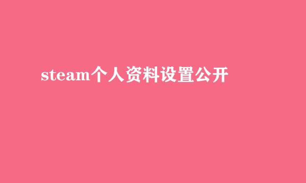 steam个人资料设置公开