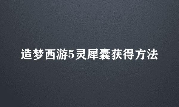 造梦西游5灵犀囊获得方法