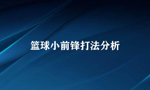 篮球小前锋打法分析
