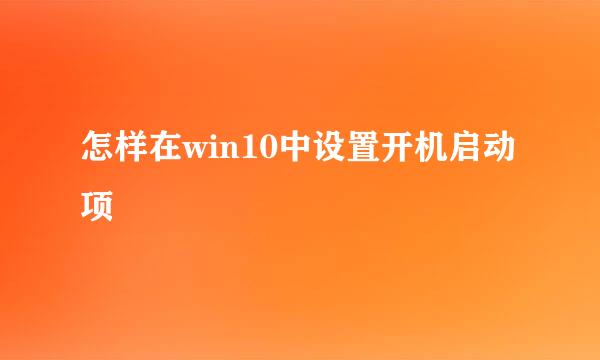 怎样在win10中设置开机启动项
