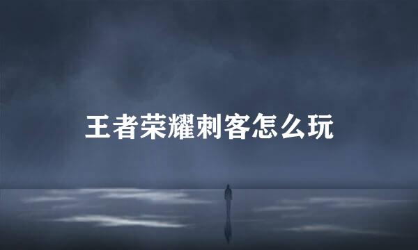 王者荣耀刺客怎么玩