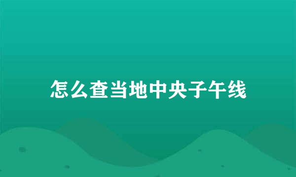 怎么查当地中央子午线