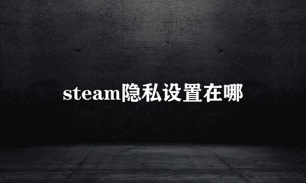 steam隐私设置在哪