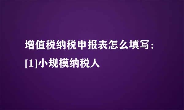 增值税纳税申报表怎么填写：[1]小规模纳税人