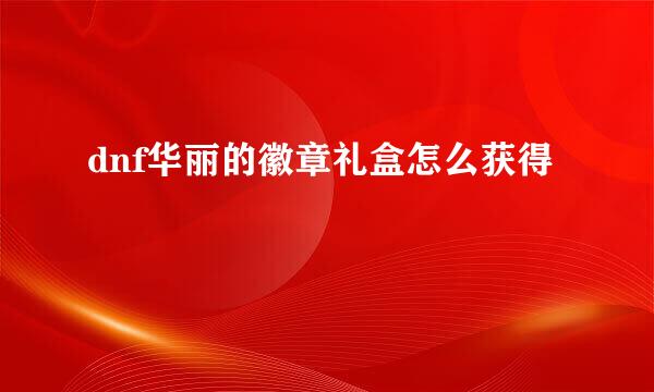 dnf华丽的徽章礼盒怎么获得