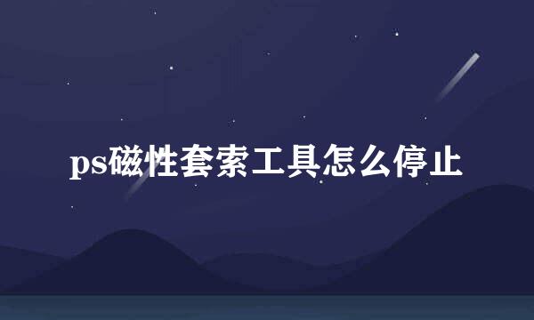 ps磁性套索工具怎么停止