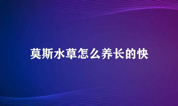 莫斯水草怎么养长的快