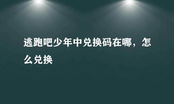 逃跑吧少年中兑换码在哪，怎么兑换