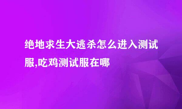 绝地求生大逃杀怎么进入测试服,吃鸡测试服在哪