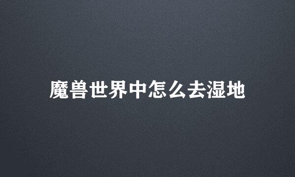 魔兽世界中怎么去湿地