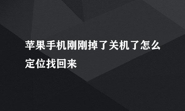 苹果手机刚刚掉了关机了怎么定位找回来