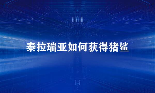 泰拉瑞亚如何获得猪鲨