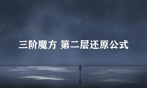 三阶魔方 第二层还原公式