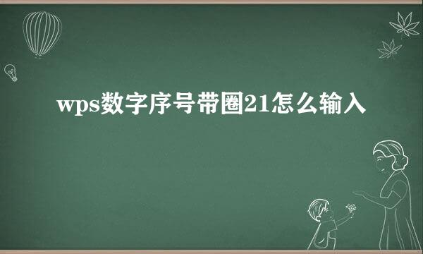 wps数字序号带圈21怎么输入