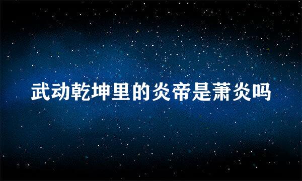武动乾坤里的炎帝是萧炎吗