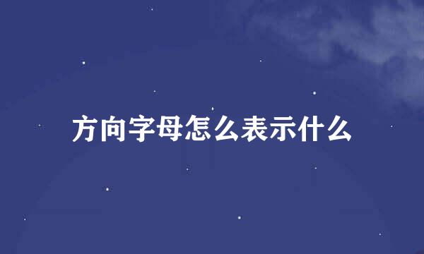 方向字母怎么表示什么