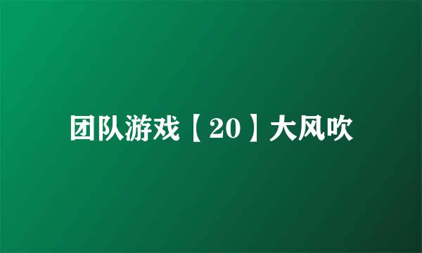 团队游戏【20】大风吹