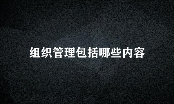 组织管理包括哪些内容