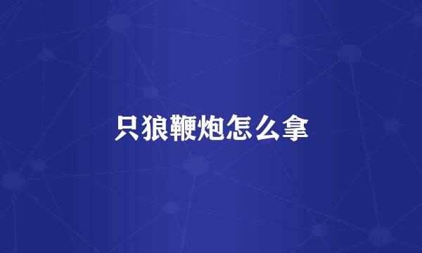 只狼鞭炮怎么拿