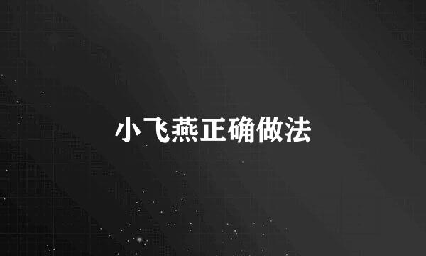 小飞燕正确做法
