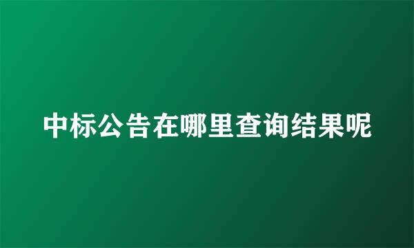 中标公告在哪里查询结果呢