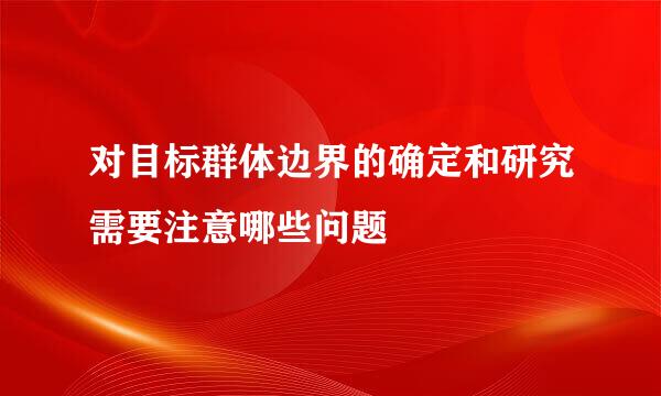 对目标群体边界的确定和研究需要注意哪些问题