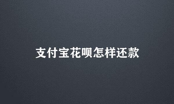 支付宝花呗怎样还款