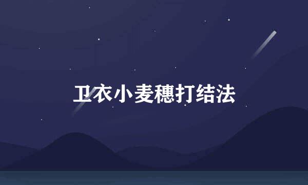 卫衣小麦穗打结法