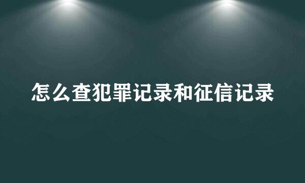 怎么查犯罪记录和征信记录