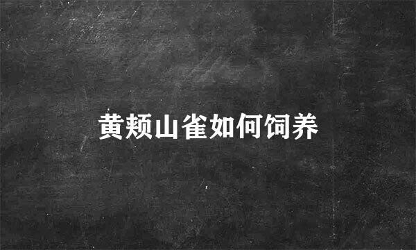 黄颊山雀如何饲养