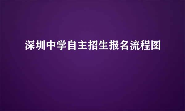 深圳中学自主招生报名流程图