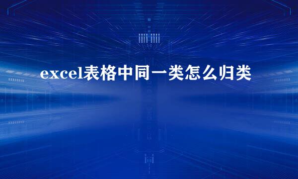 excel表格中同一类怎么归类