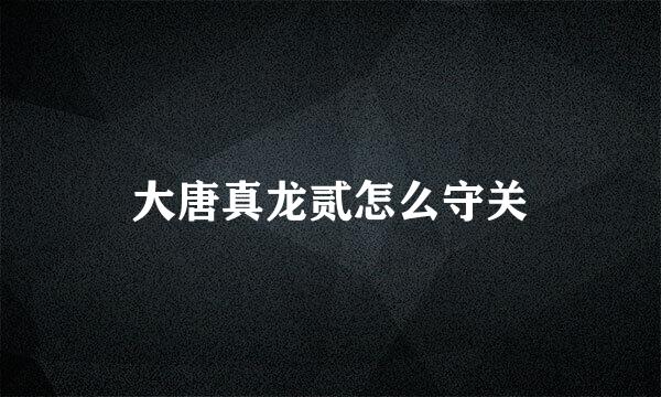 大唐真龙贰怎么守关