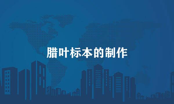 腊叶标本的制作