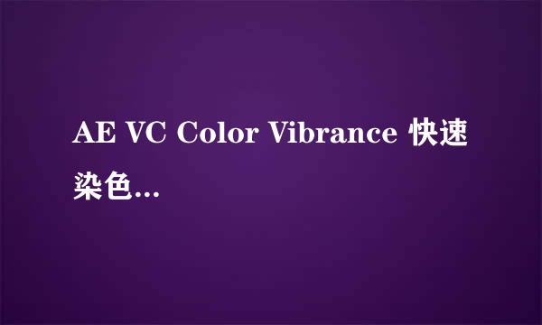 AE VC Color Vibrance 快速染色/着色插件