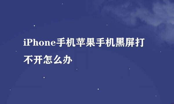 iPhone手机苹果手机黑屏打不开怎么办