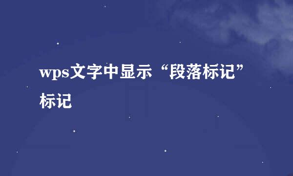 wps文字中显示“段落标记”标记