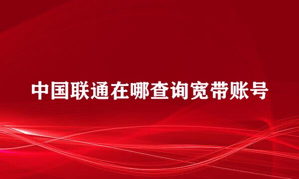 中国联通在哪查询宽带账号