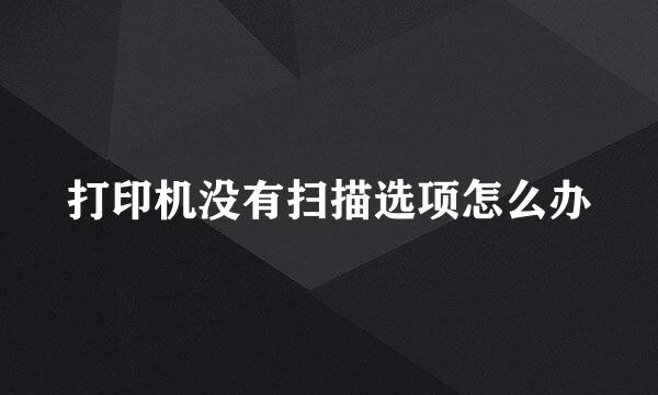 打印机没有扫描选项怎么办