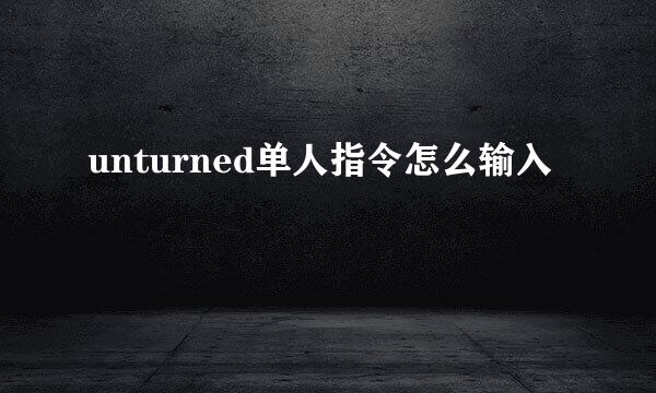 unturned单人指令怎么输入