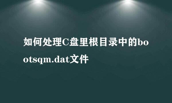 如何处理C盘里根目录中的bootsqm.dat文件