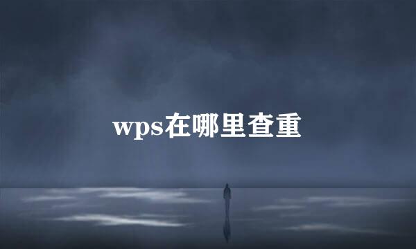 wps在哪里查重