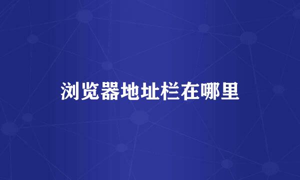 浏览器地址栏在哪里