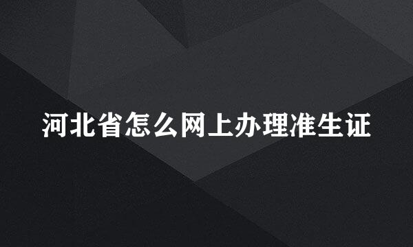 河北省怎么网上办理准生证