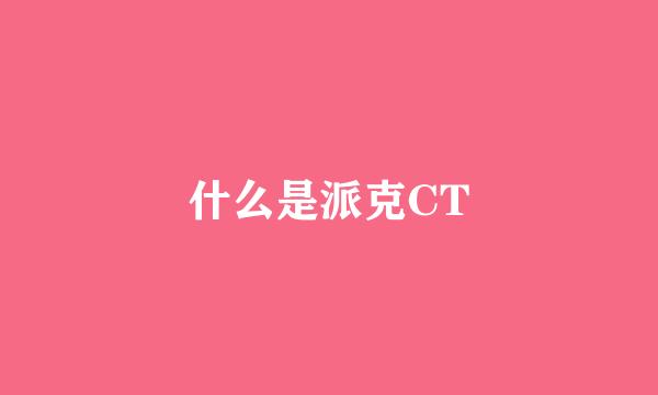 什么是派克CT