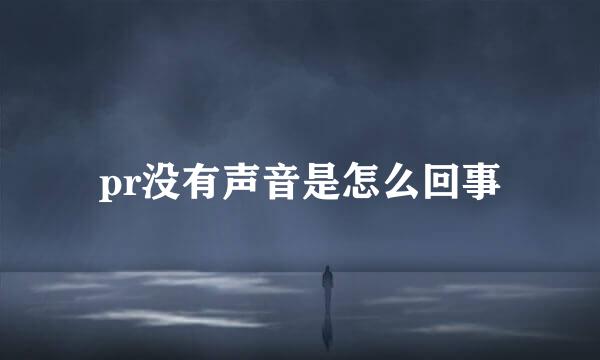 pr没有声音是怎么回事