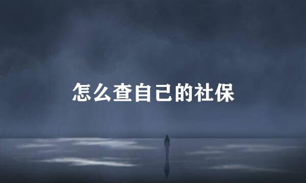 怎么查自己的社保