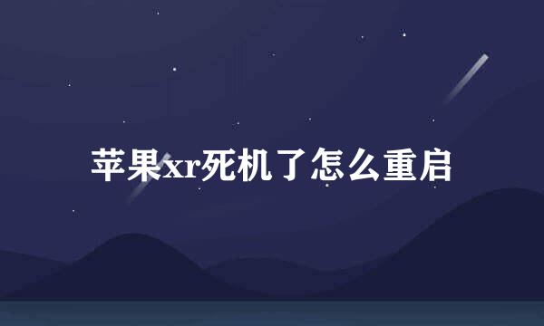 苹果xr死机了怎么重启