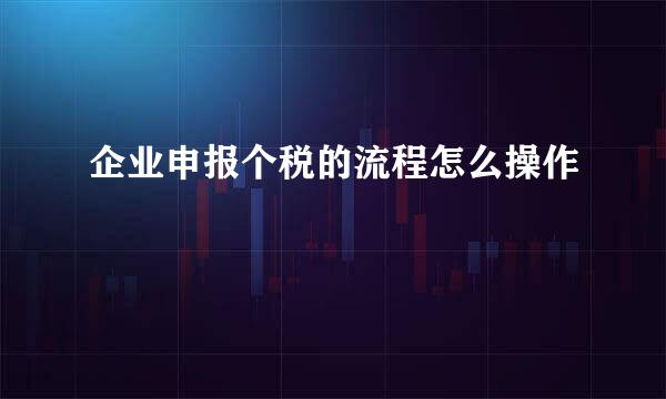 企业申报个税的流程怎么操作